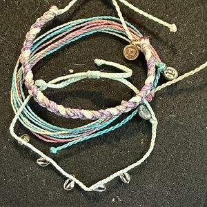 Pura Vida Pastel Purple, Teal & Mint Layered Bracelet Set with Shell Charms